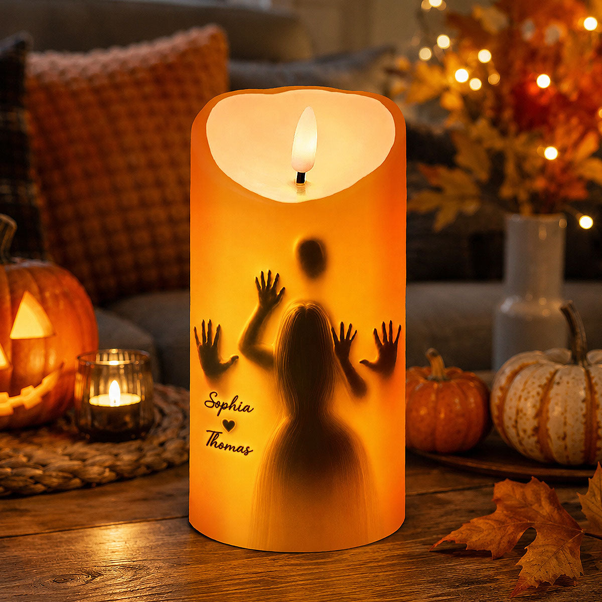 Can’t Keep My Hands Off You Naughty Couple Silhouette - Personalized LED Candle - Funny Gift For Couples