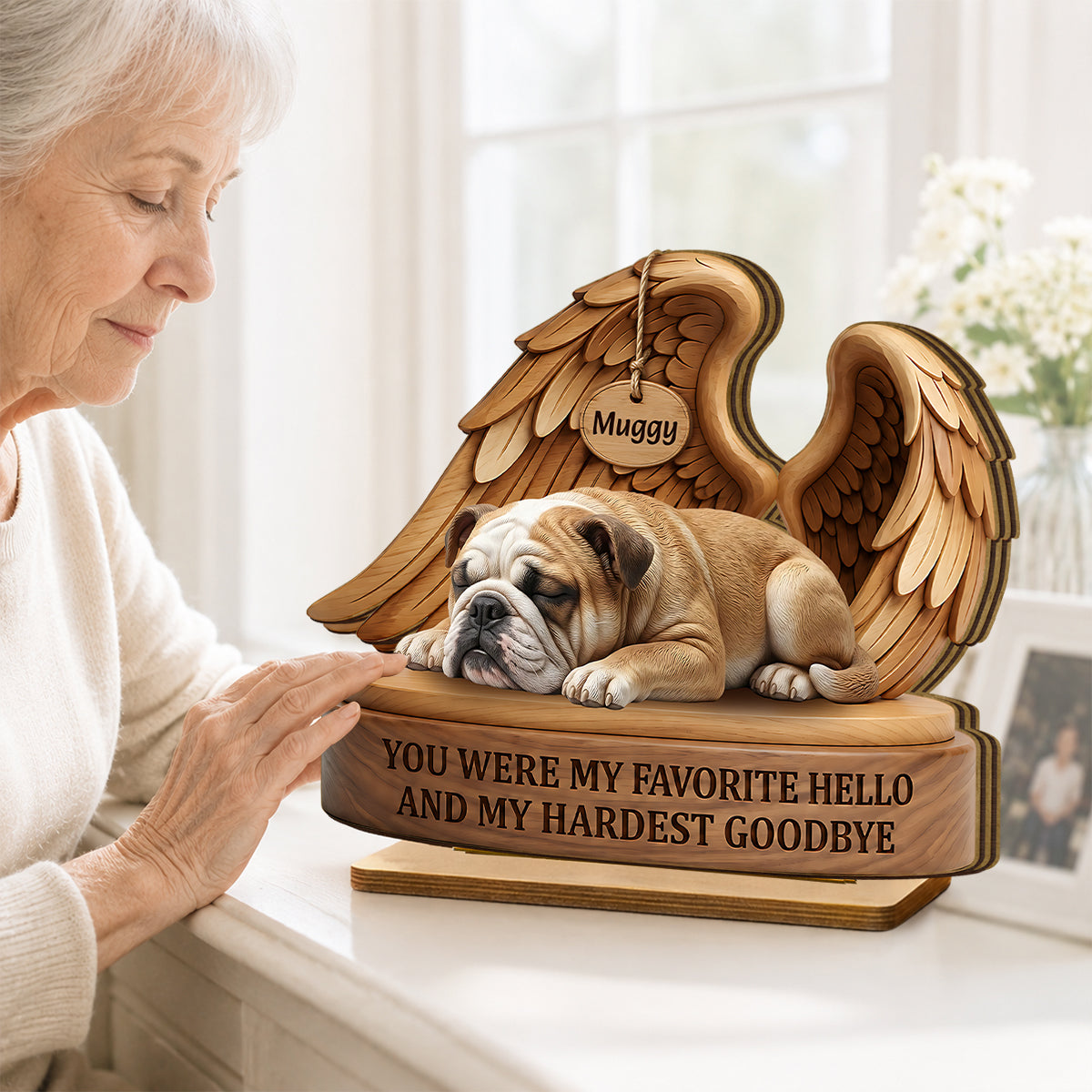 My Favorite Hello and Hardest Goodbye Pet Memorial - Personalized 2-Layered Wooden Plaque - Heartfelt Sympathy Keepsake