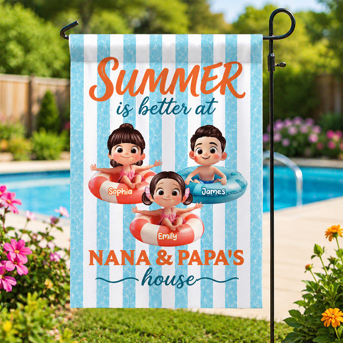 Summer Is Better At Grandma Grandpa House - Personalized Garden Flag