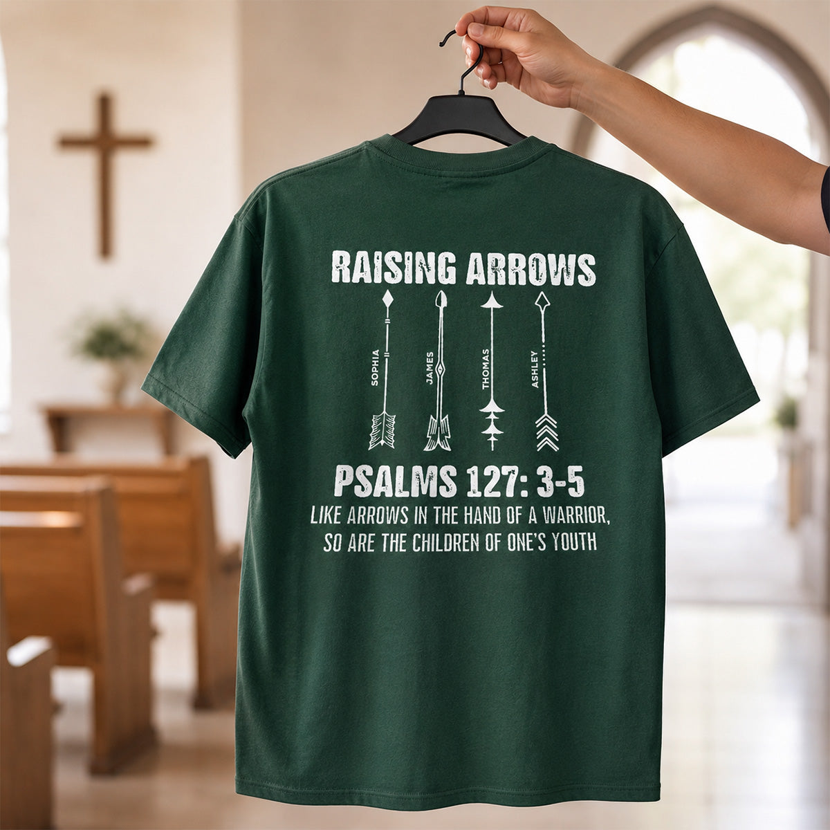 Raising Arrows Custom Kids Names - Personalized Shirt - Father's Day Gift For Christian Dad