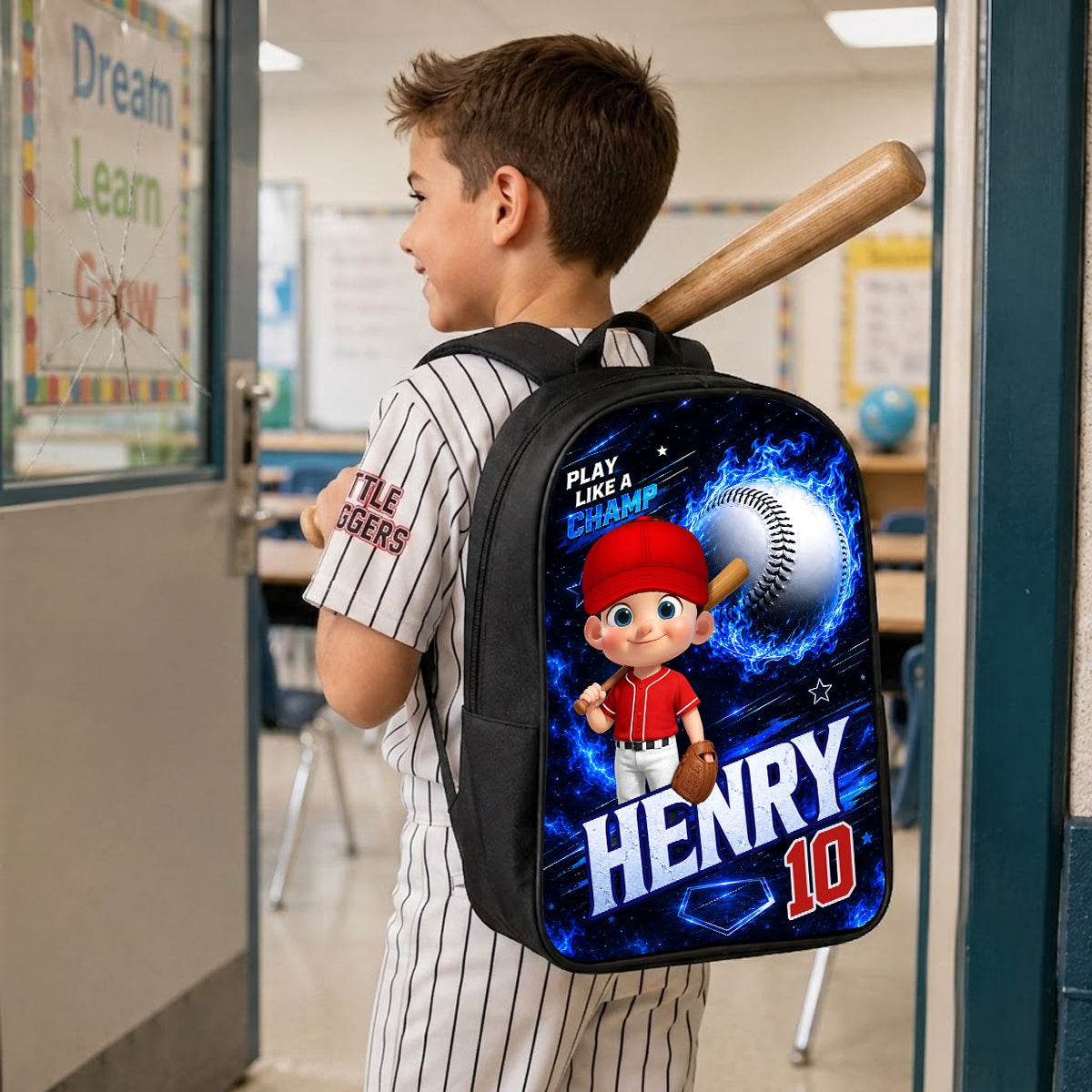 Baseball Trendy Design Backpack for Boys Girls - Personalized Backpack - Back to School Gift for Daughter, Son