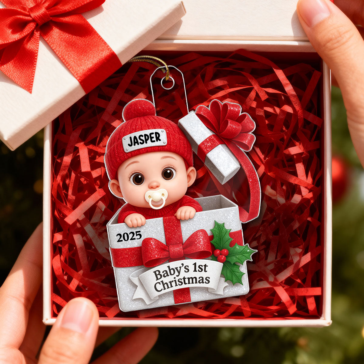 3D Shining Effect Baby's First Christmas - Personalized Acrylic Ornament