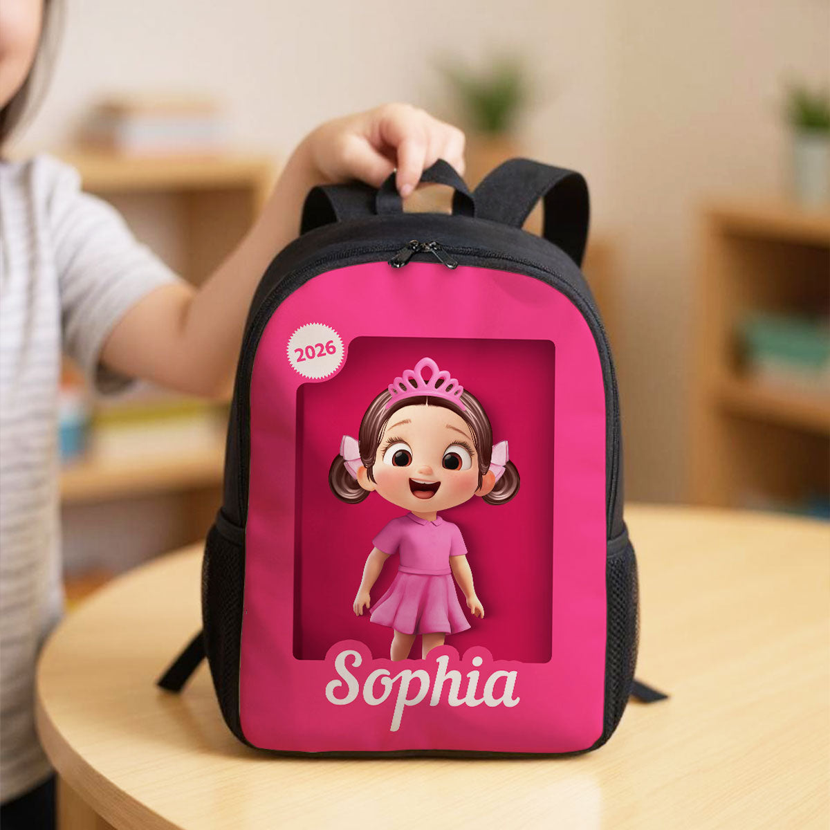 Cute Pink Girl - Personalized Backpack - Back To School Gift For Kids, Daughters, Granddaughters