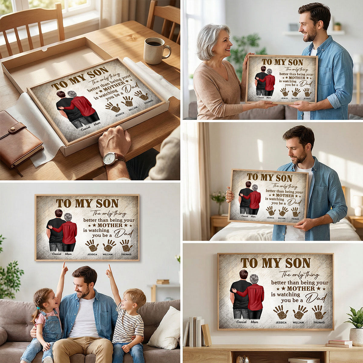 Retro Vintage To My Son Watching You Be A Dad - Personalized Poster - Father's Day Gift For Son