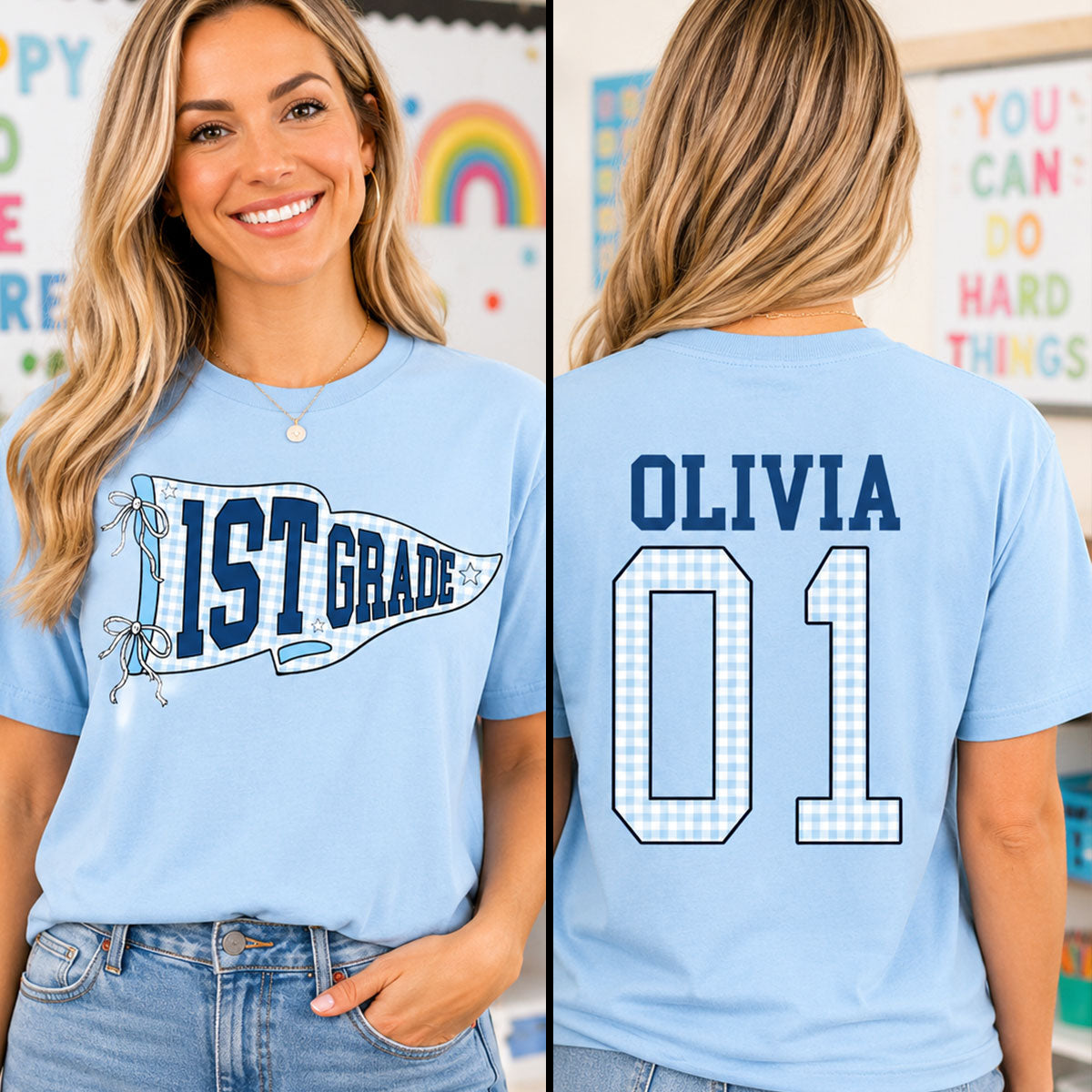 Teacher Team Grade Level - Personalized Double-Sided Shirt - Back To School Gift For Teacher