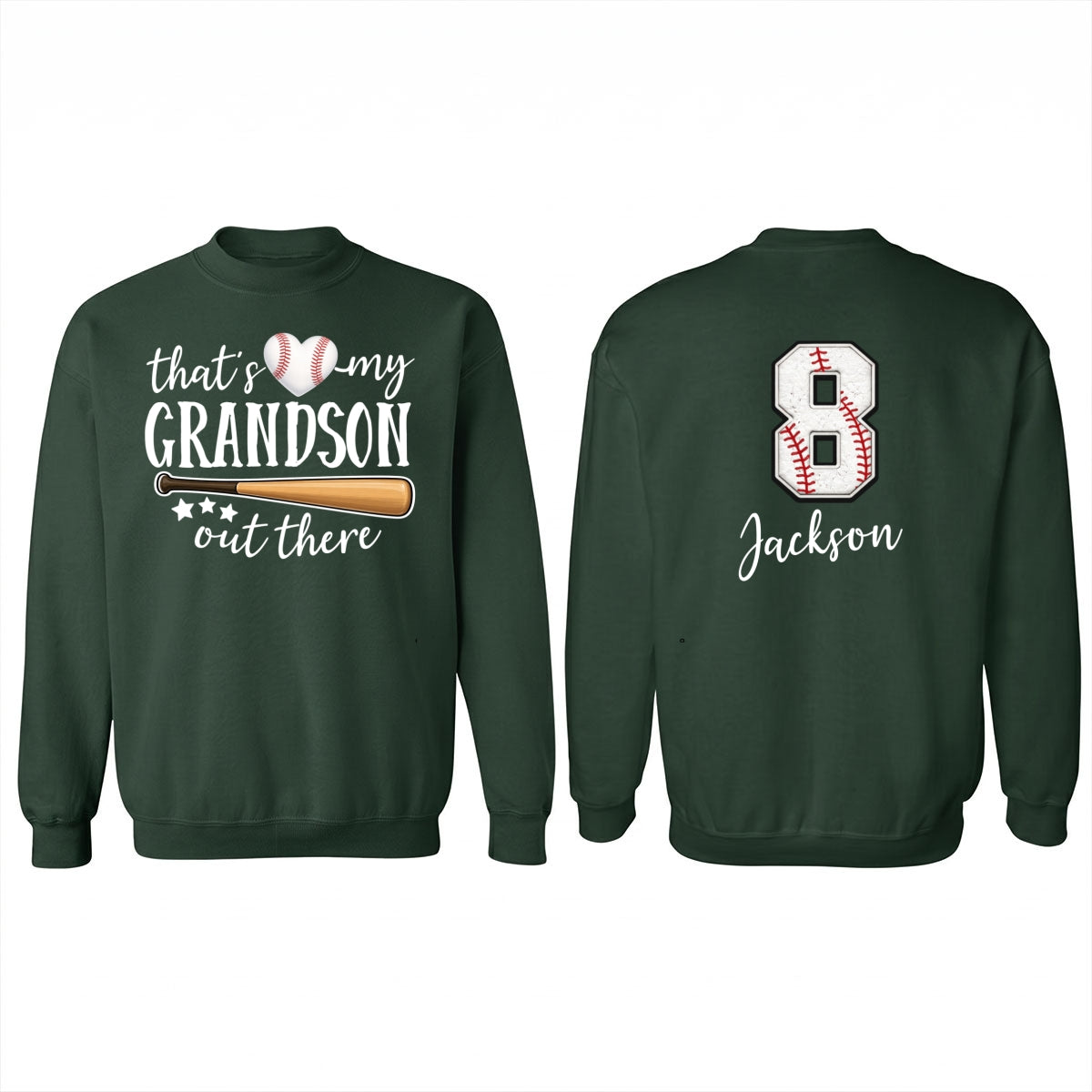 That's My Grandson Out There - Personalized Double Sided Shirt - Baseball Softball Grandma Mom