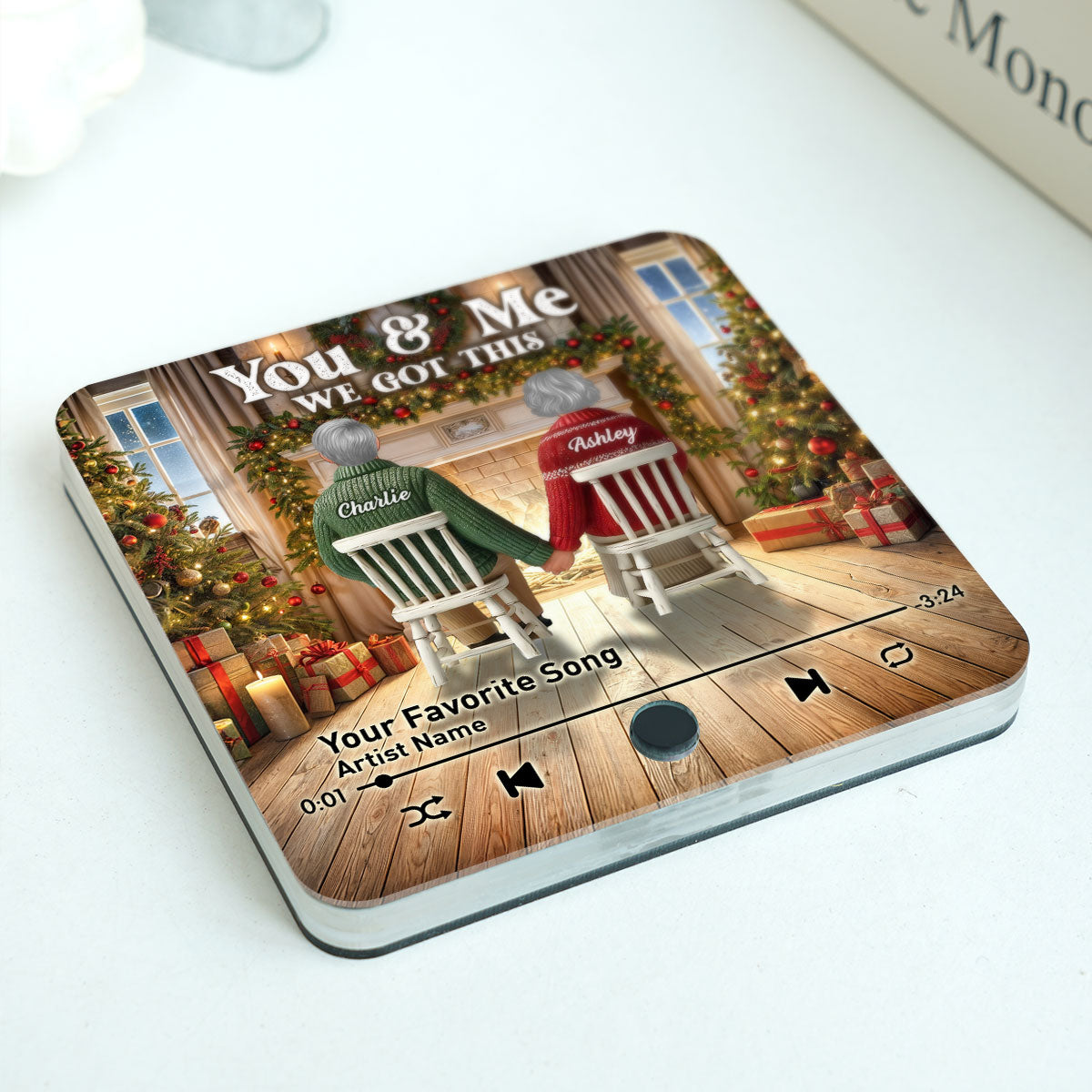 Couple Growing Old Together Christmas - Personalized Music Fridge Magnet - Christmas Gift For Couple