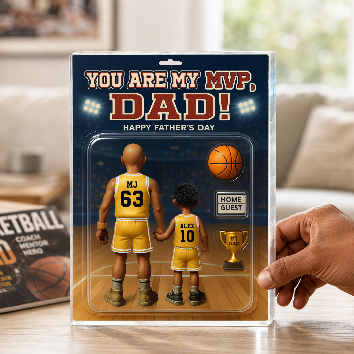 You Are My MVP Dad, Basketball Custom Figure - Personalized Acrylic Block Plaque - Gift For Dad, Husband, Grandpa