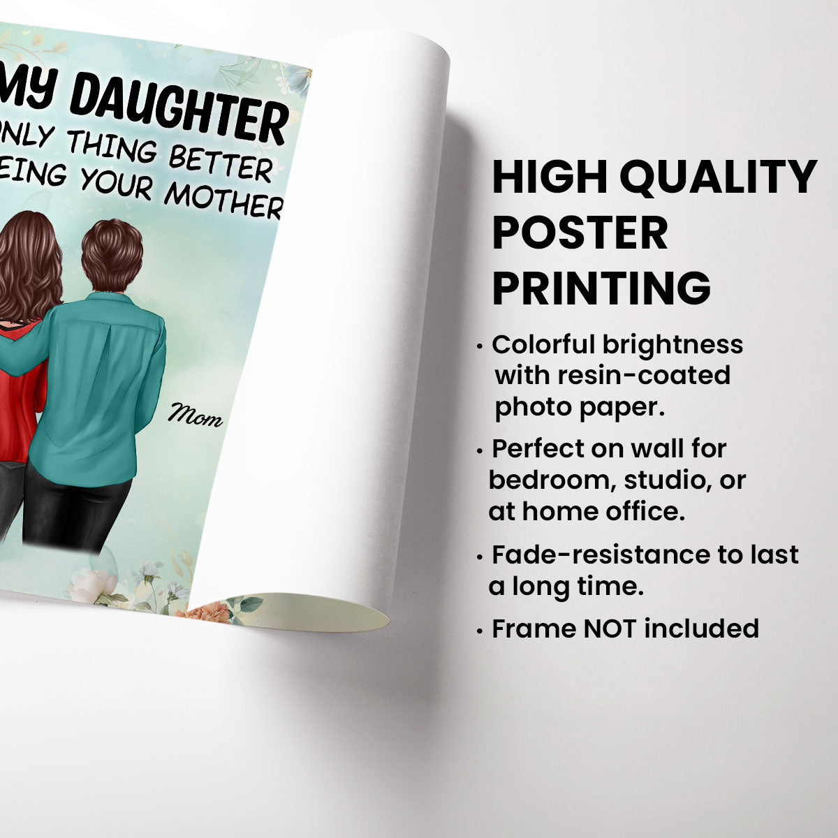 From Mom To Daughter Watching You Be A Mom Green Tone - Personalized Poster - Mother's Day Gift For Daughter
