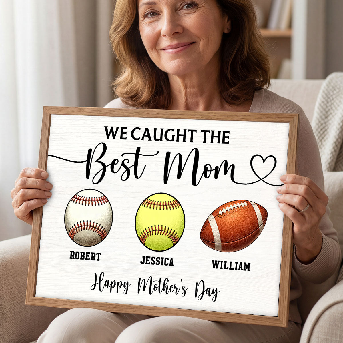 We Caught The Best Mom Sport Mom - Personalized Poster - Mother's Day Gift For Mom, Wife