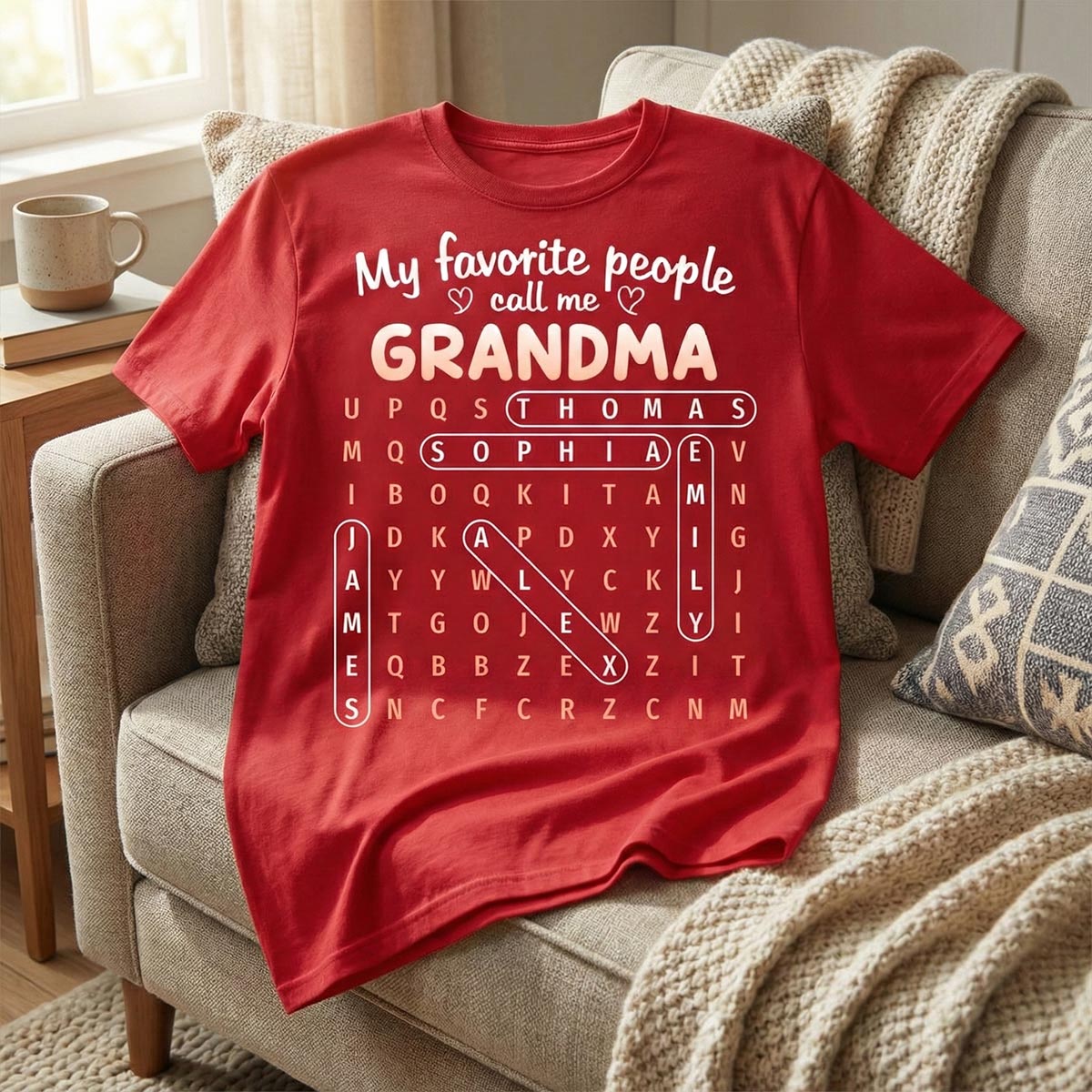 Favorite People Call Me Grandma Word Search Puzzle - Personalized Shirt - Mother's Day Gift For Grandma