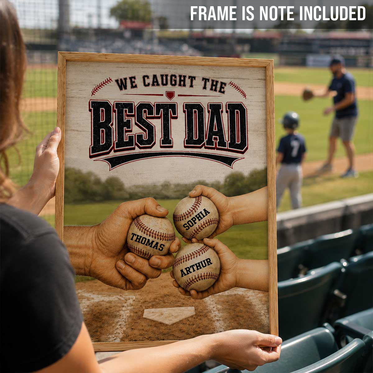 We Caught The Best Dad Baseball Fist Bump - Personalized Poster - Father's Day Gift For Dad