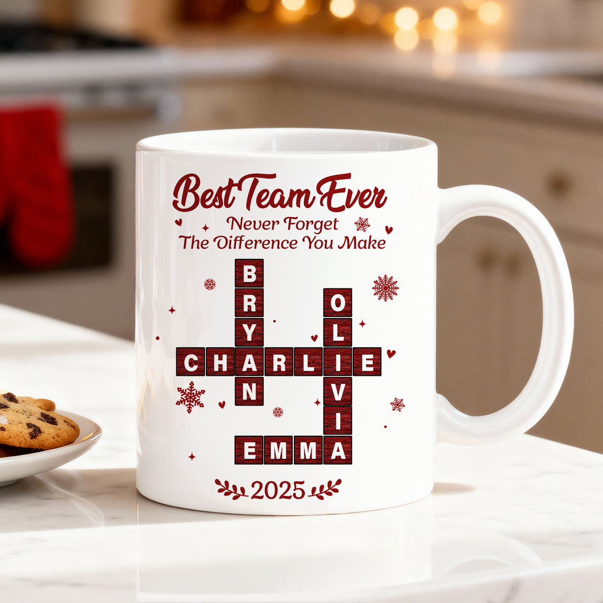 Best Team Ever Crossword - Personalized Mug - Christmas Gift for Co-worker