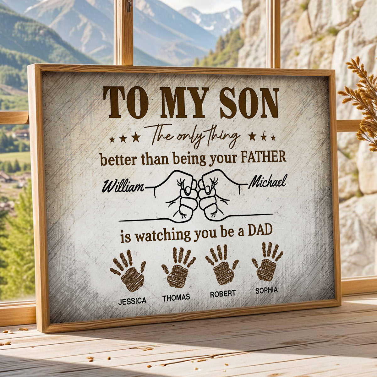 Retro Vintage From Dad To Son Watching You Be A Dad - Personalized Poster - Father's Day Gift For Son