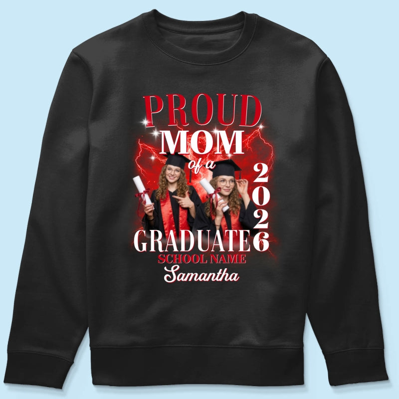 Proud Mom Dad Grandma Grandpa Of A 2026 Graduate Custom Photo - Personalized Shirt - Family Matching Graduation Shirt, Graduation Party Gift, Senior Class of 2026