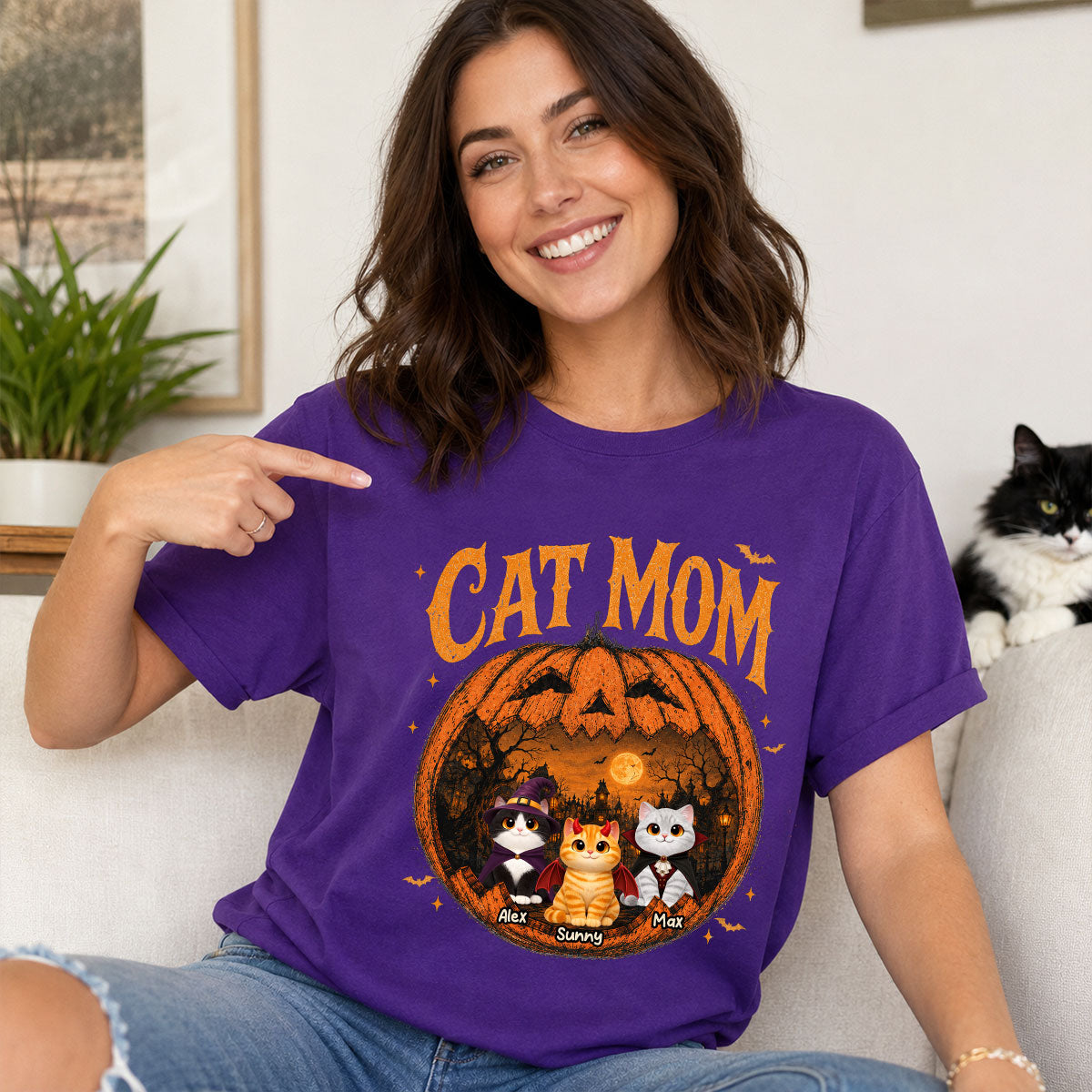 Trending Pumpkin Cats - Personalized Shirt - Halloween Gift For Cat Lovers
