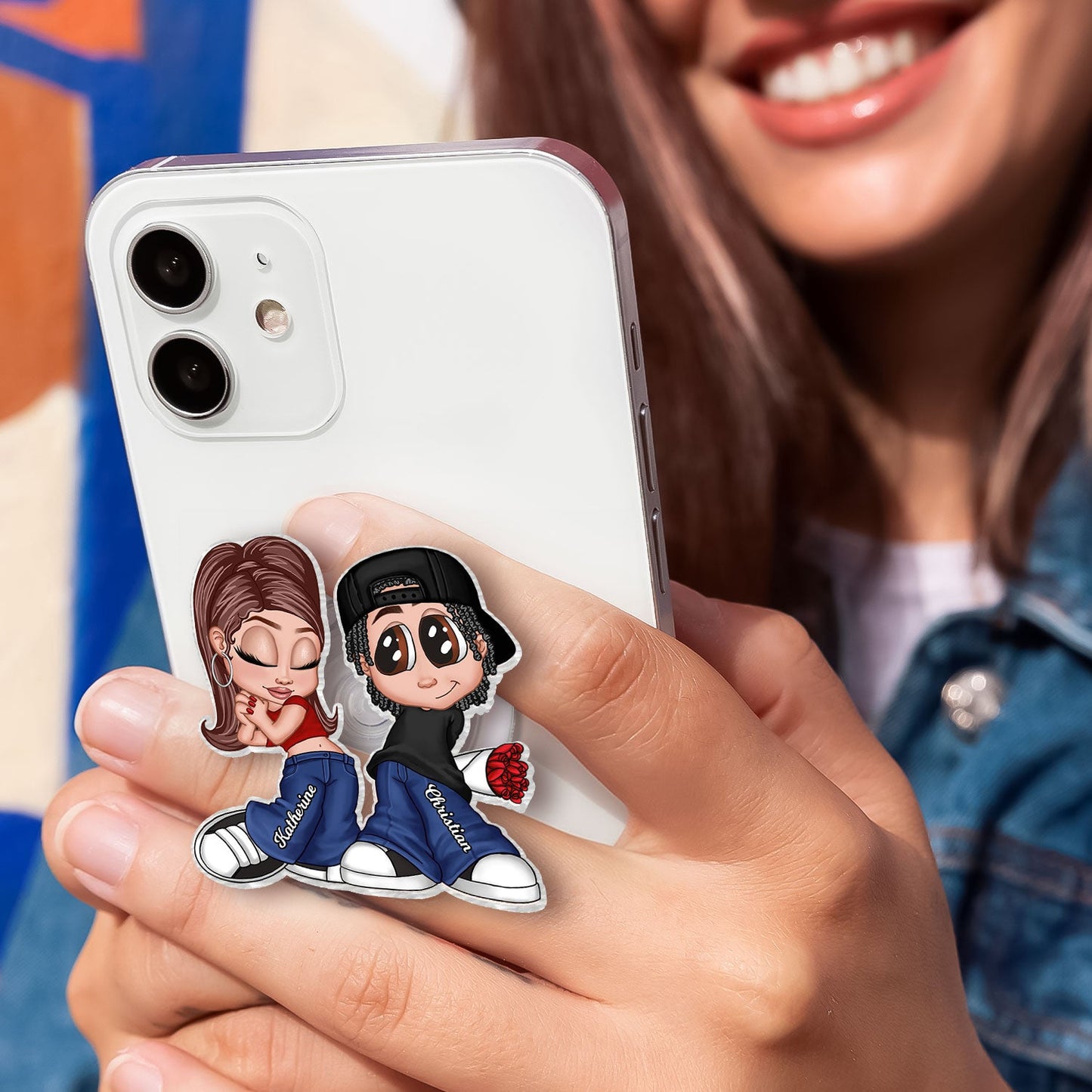 Y2K Couple - Personalized Acrylic Magnetic Phone Grip - Trendy Gift for Him, Gift for Her