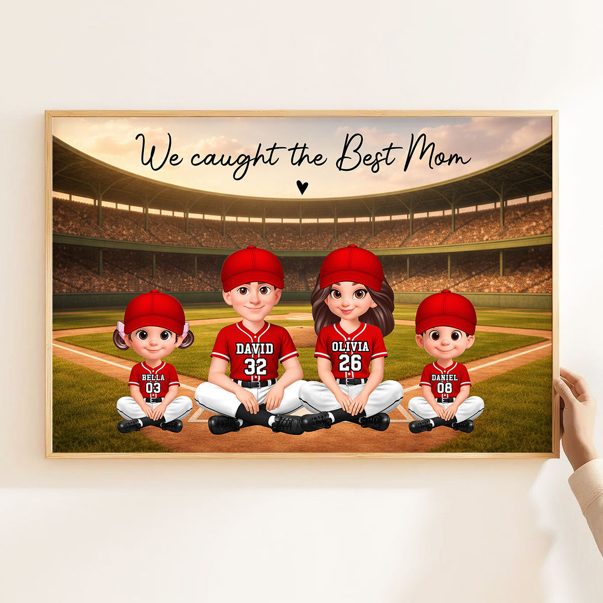 Baseball We Caught The Best Mom - Personalized Poster - Mother's Day Gift For Baseball Mom, Wife