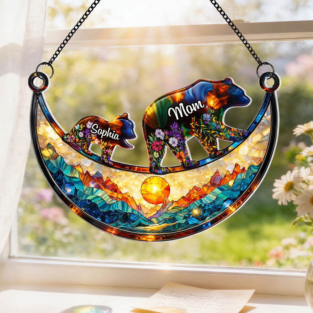 Custom Mama Bear - Personalized Suncatcher - Heartfelt Mother's Day Gift for Mom