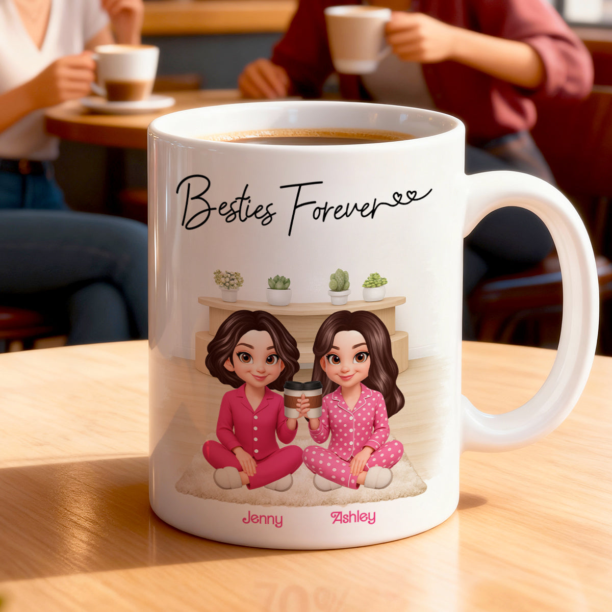 I Wish You Lived Next Door Best Friends - Personalized Mug - Christmas Gift for Besties