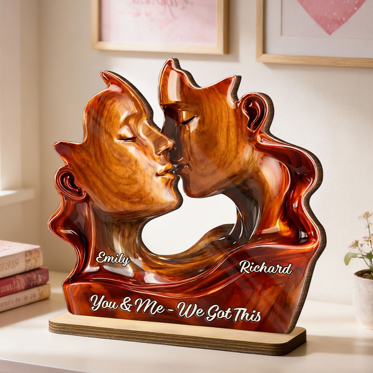 Two Hearts On Direction - Personalized 2-Layered Wooden Plaque - Anniversary, Valentine's Day Gift, Gift For Him, Gift For Her