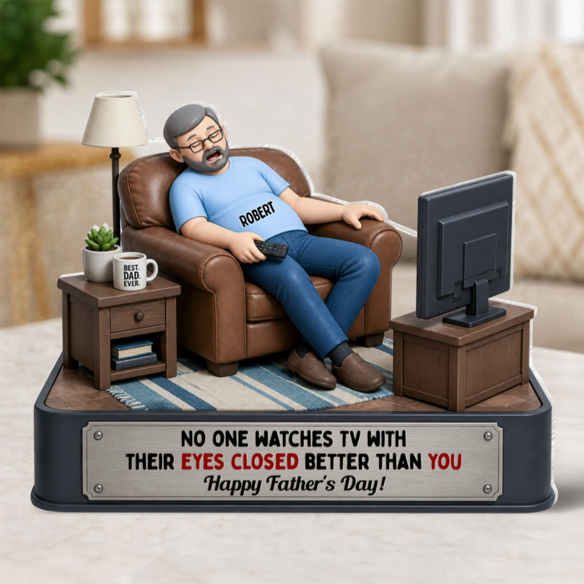 No One Watches TV Better Than You - Personalized Acrylic Block Plaque - Funny  Gift for Dad, Grandpa, Husband