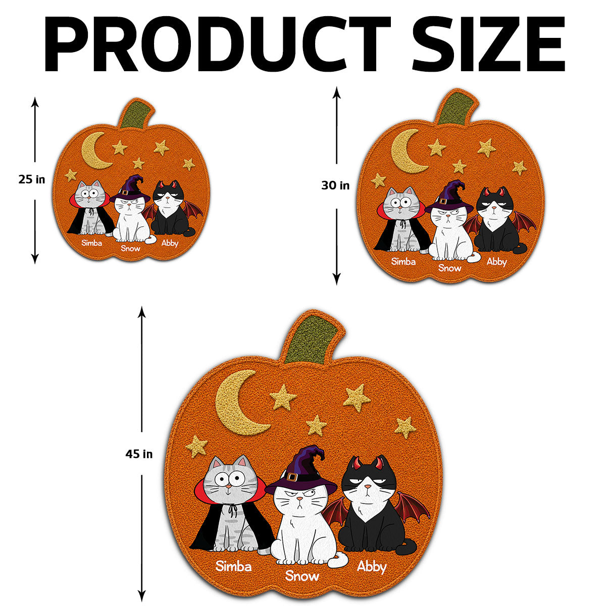 Halloween Pumpkin Cats Welcome - Personalized Doormat - Halloween Gift For Cat Lovers, Halloween Decoration
