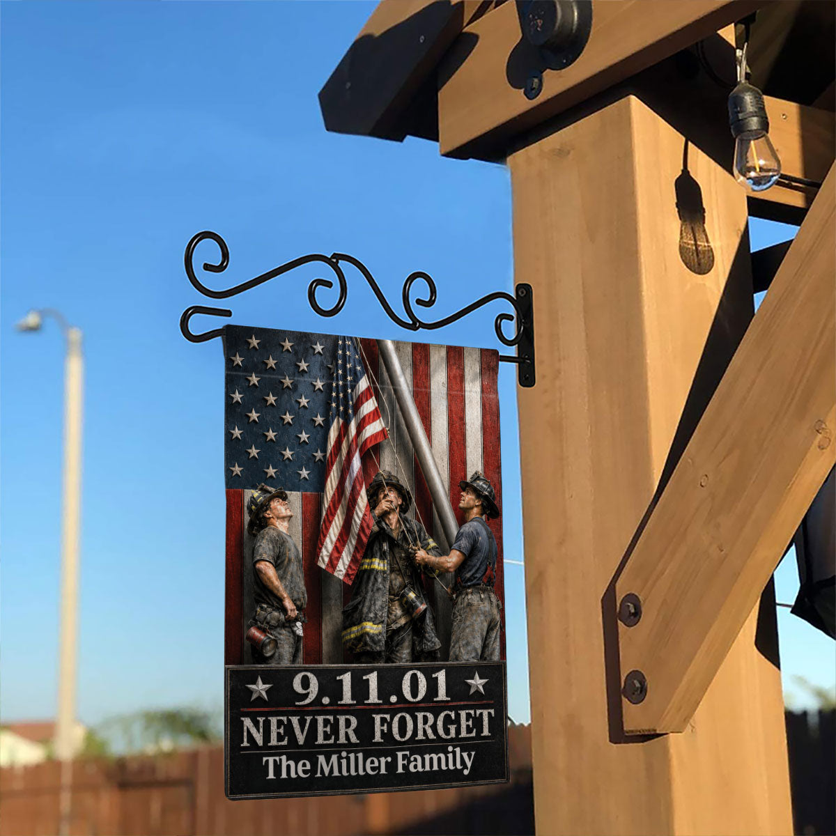 9/11 Memorial Flag of Heroes - Personalized Garden Flag - Outdoor Indoor House Outside Decor