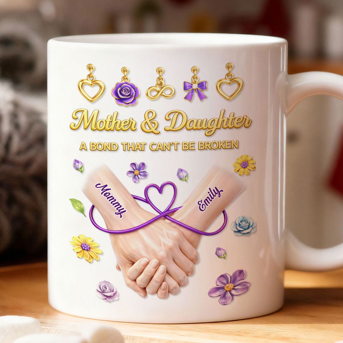 Mother And Daughter A Bond That Can't Be Broken - Personalized Mug - Heartfelt Gift For Mom