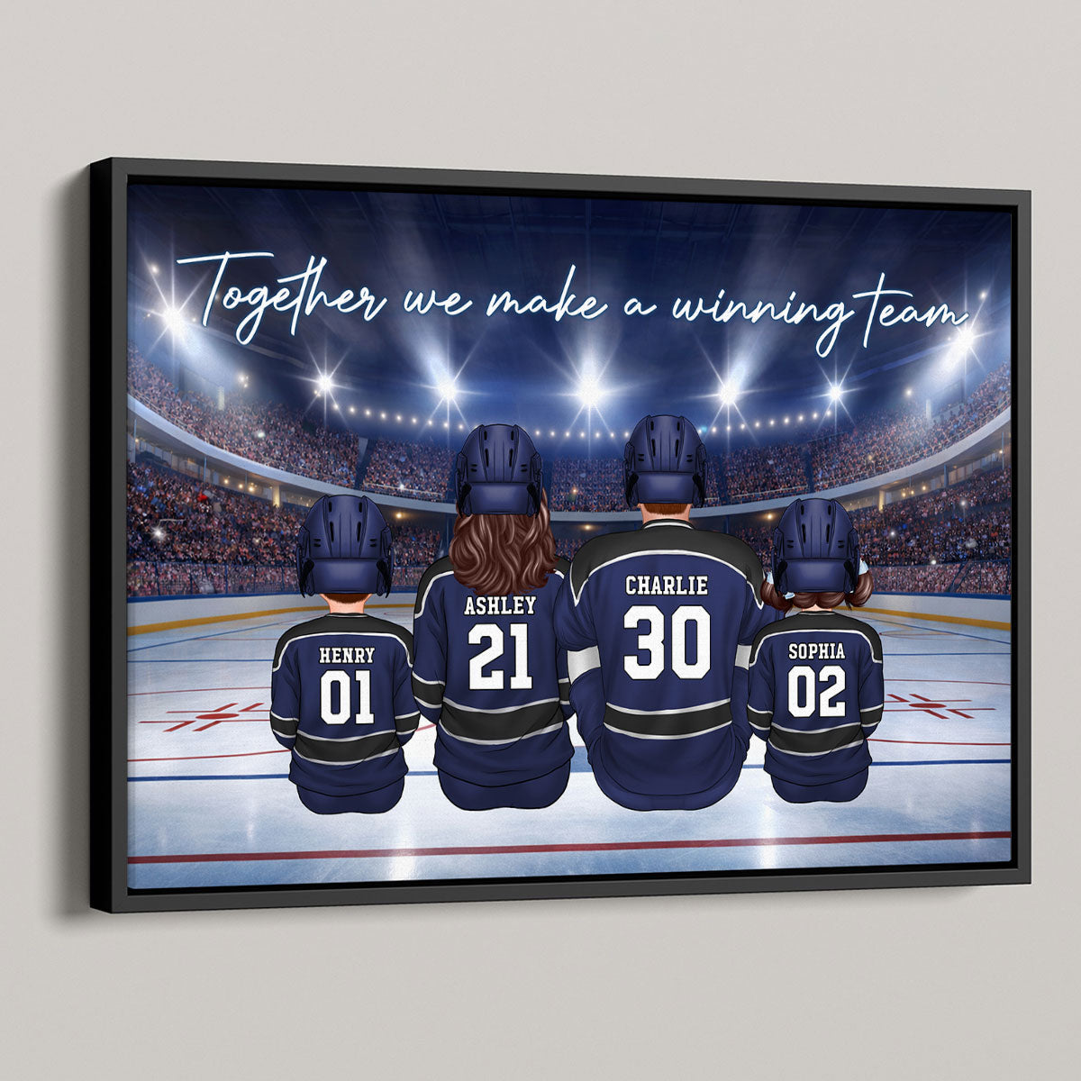 Together We Make A Winning Team Hockey Family - Personalized Poster - Heartfelt Gift For Family