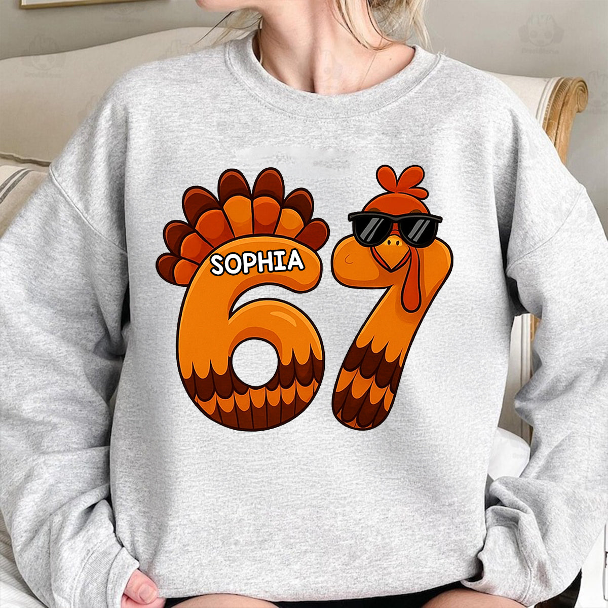 Viral Six Seven 67 Gen Z Funny Teen Slang Thanksgiving - Personalized Shirt - Christmas Gift for Daughter, Son, Grandkids