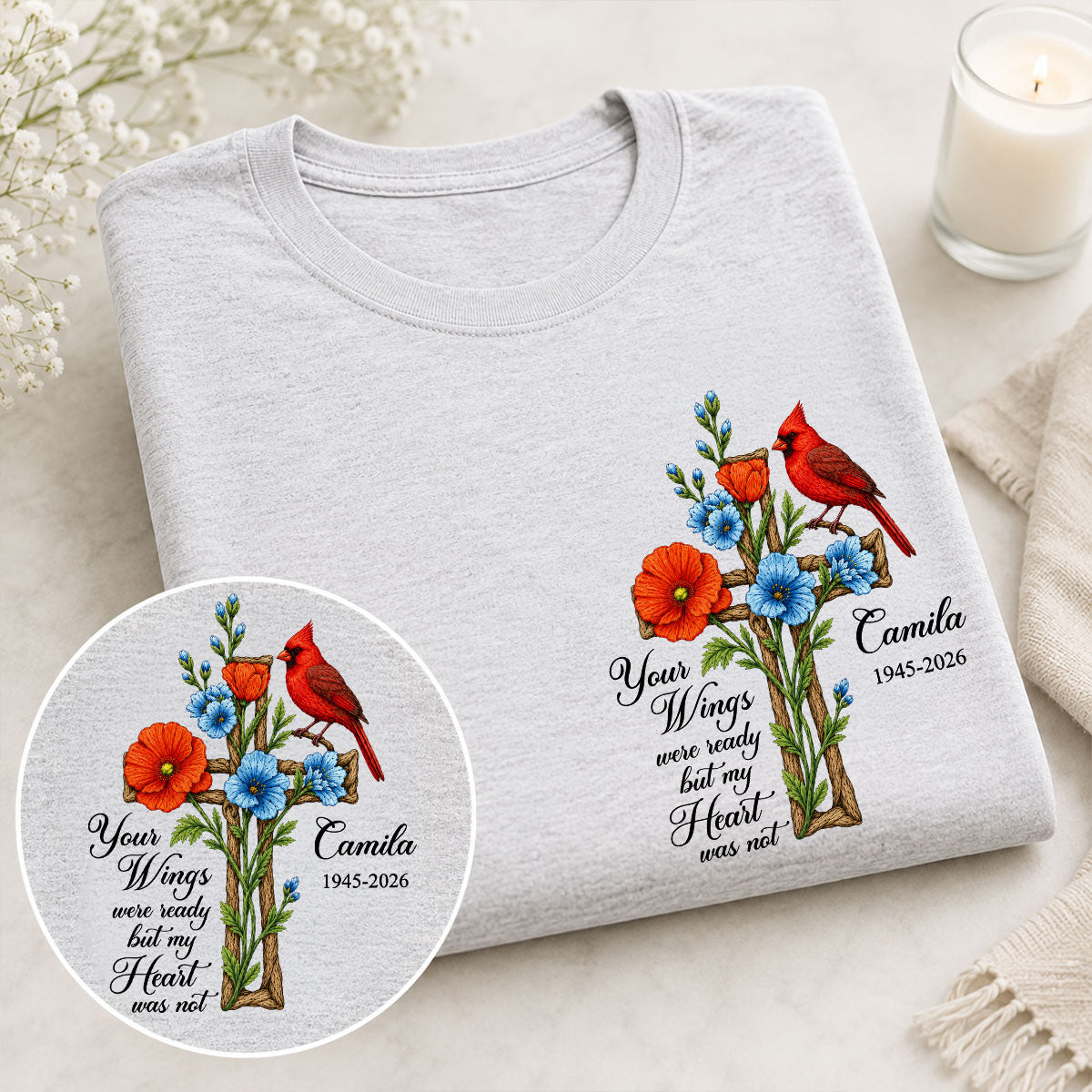 Memorial Cardinal Your Wings Were Ready - Personalized Shirt - Remembrance Gift