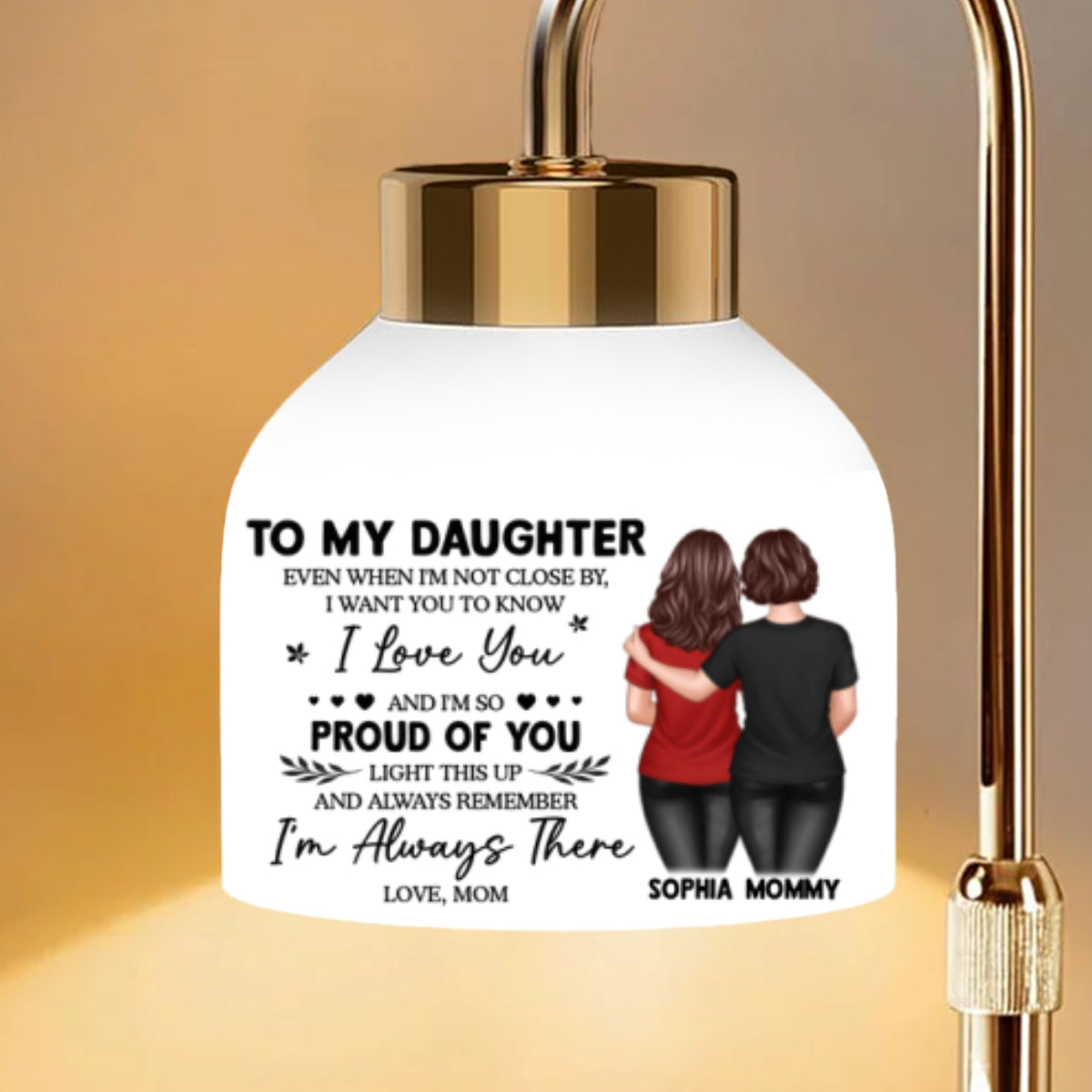 To My Daughter From Mom - Personalized Candle Warmer Lamp - Heartfelt Gift For Daughter