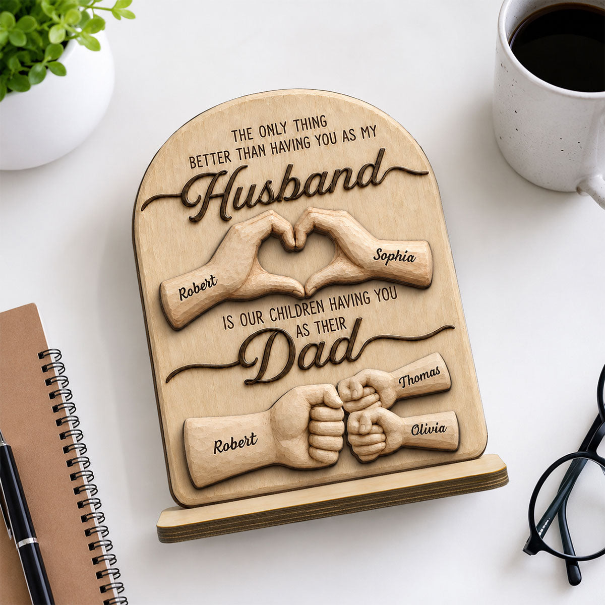 Sentimental Rustic The Only Thing Better Than Having You As Husband - Personalized 2-Layered Wooden Plaque - Heartfelt  Gift For Husband, Dad