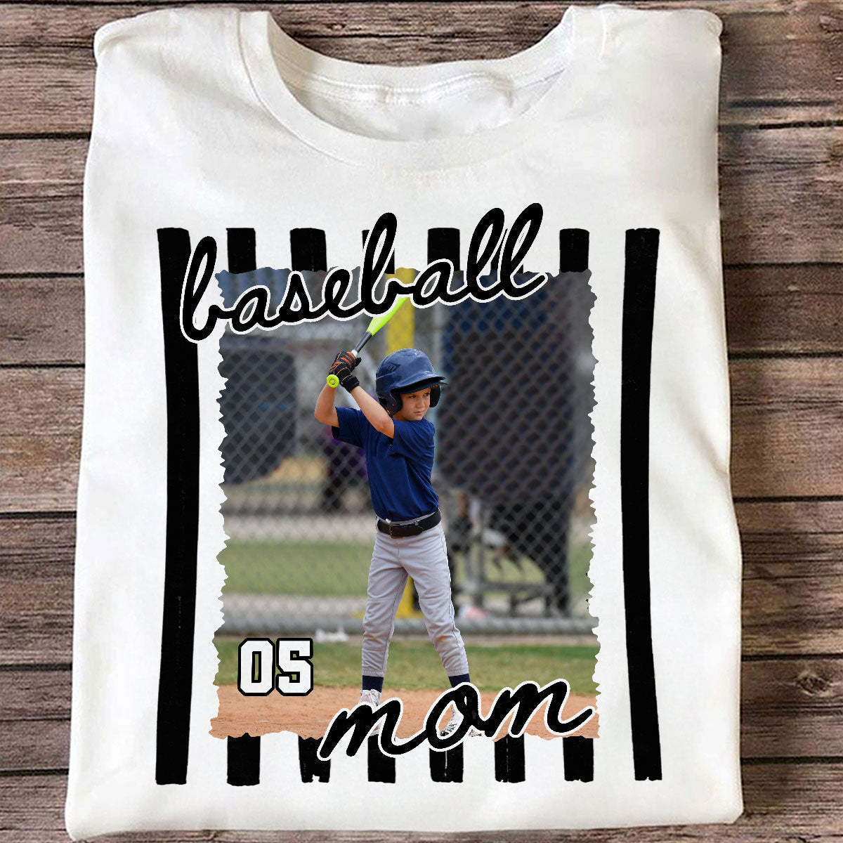 Baseball Mom Photo - Personalized Shirt - Mother's Day Gift for Mom, Wife
