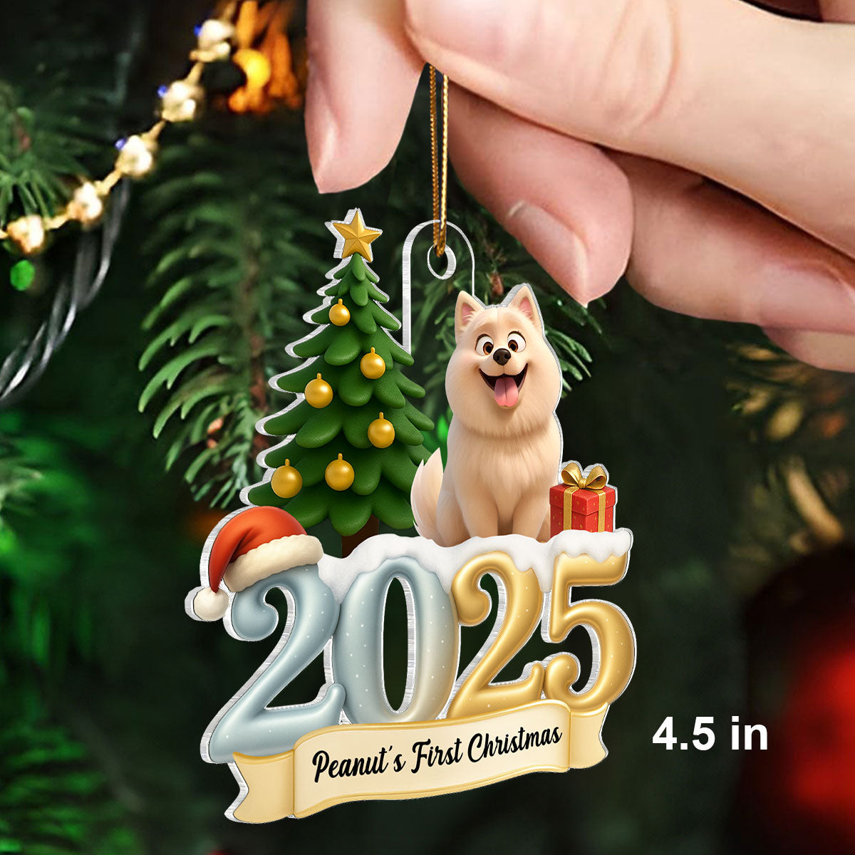 First Christmas In Our Forever Family - Personalized Acrylic Ornament - Unique Christmas Gift For Dog Lovers