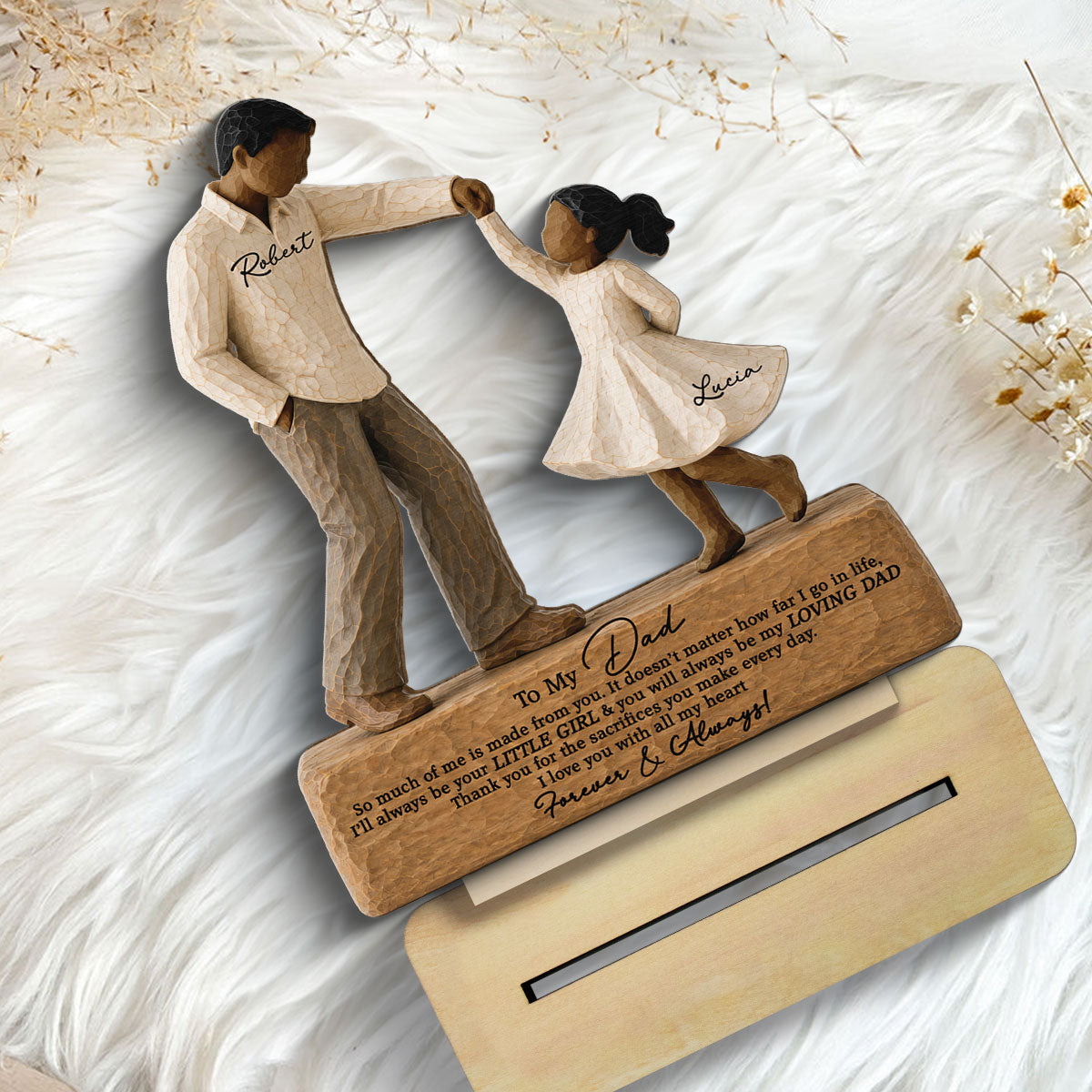 I Will Always Be Your Little Girl Father & Daughter Dancing 2D Flat Printed - Personalized 2-Layered Wooden Plaque - Sentimental  Gift For Dad From Daughter