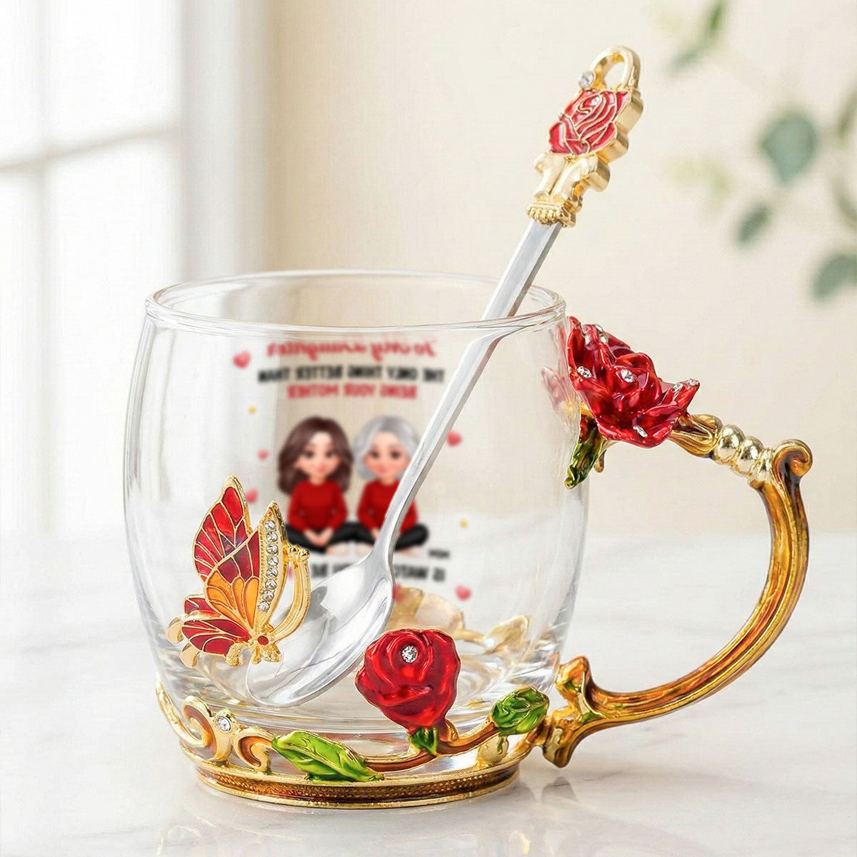 The Only Thing Better Than Being Your Mom - Personalized Enamel Flower Tea Cup - Mother's Day Gift