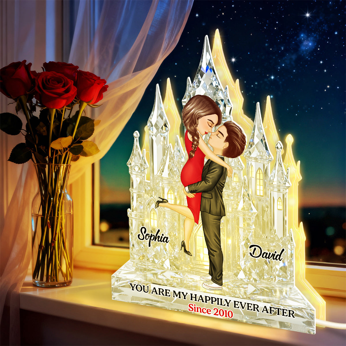 You Are My Happily Ever After Crystal Effect - Personalized Light Box - Gift for Couple, for Her, for Him