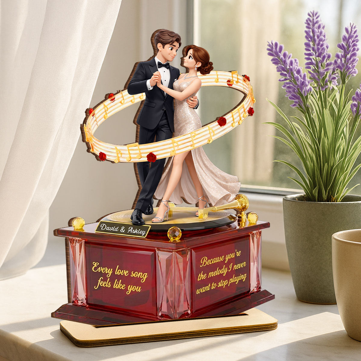 You're The Melody I Never Want To Stop Playing - Personalized 2-Layered Wooden Plaque - Valentine's Gift For Him, For Her, For Couple