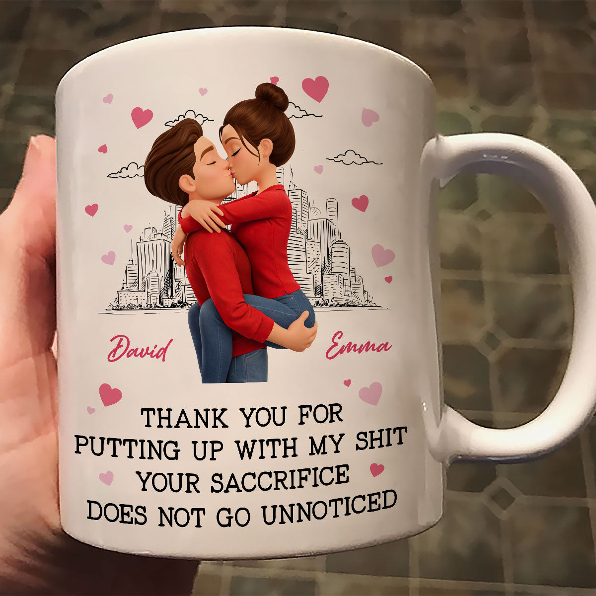 Thank You for Putting Up with My Sh*t - Personalized Mug - Funny Valentine's Day Gift for Her
