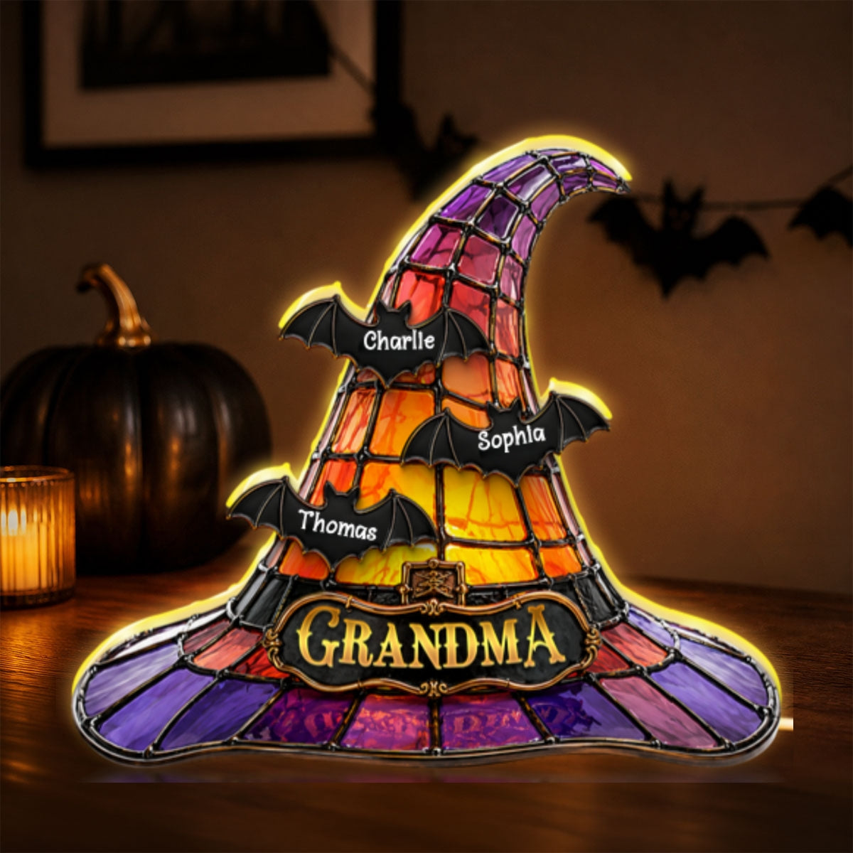 Grandma Witch Hat - Personalized Light Box - Halloween Decor for Grandma