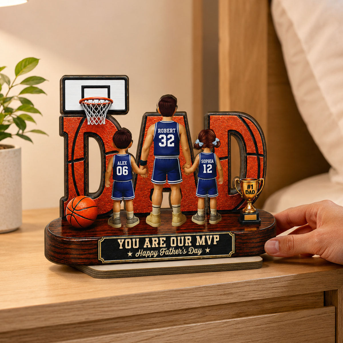 Basketball Dad Legend You Are Our MVP - Personalized 2-Layered Wooden Plaque -  Gift For Dad