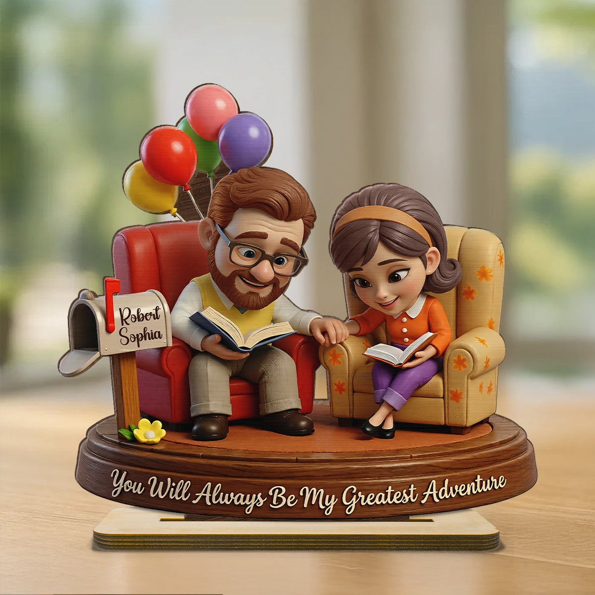 You Are My Greatest Adventure Old Couple - Personalized 2-Layered Wooden Plaque - Anniversary, Valentine's Day Gift, Gift For Him, Gift For Her