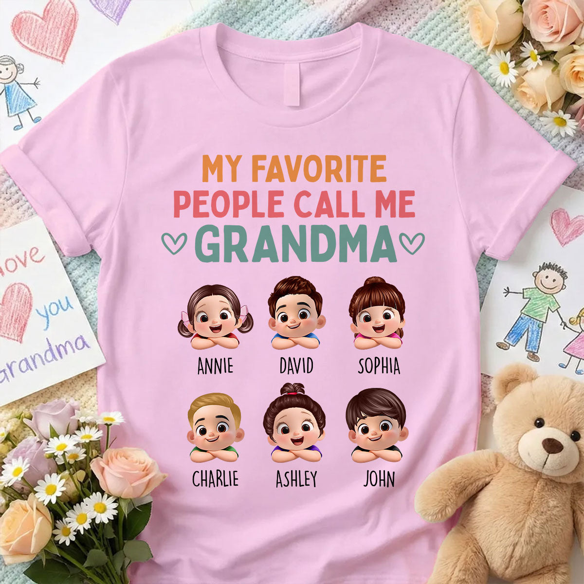 My Favorite People Call Me Grandma - Personalized Shirt - Heartfelt Mother's Day Gift for Grandma, Wife