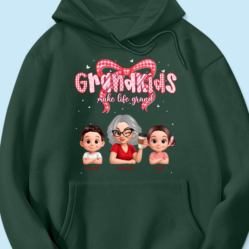 Valentine's Day Grandma Grandkids Make Life Grand - Personalized Shirt - Valentine's Day Gift For Grandma