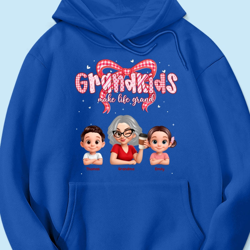 Valentine's Day Grandma Grandkids Make Life Grand - Personalized Shirt - Valentine's Day Gift For Grandma