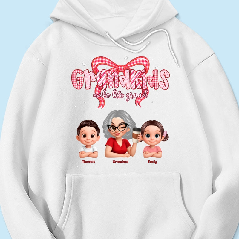 Valentine's Day Grandma Grandkids Make Life Grand - Personalized Shirt - Valentine's Day Gift For Grandma