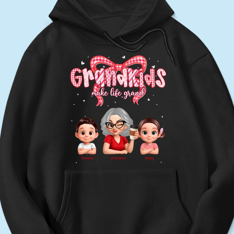 Valentine's Day Grandma Grandkids Make Life Grand - Personalized Shirt - Valentine's Day Gift For Grandma