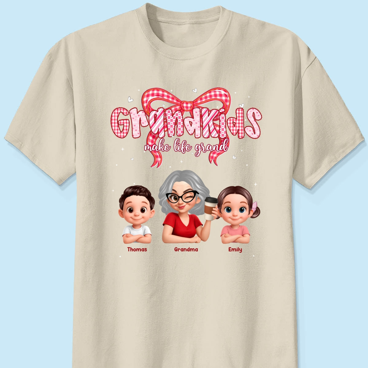 Valentine's Day Grandma Grandkids Make Life Grand - Personalized Shirt - Valentine's Day Gift For Grandma